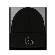 Cute embroidery dinosaur knitted hat men's Japanese warm hat