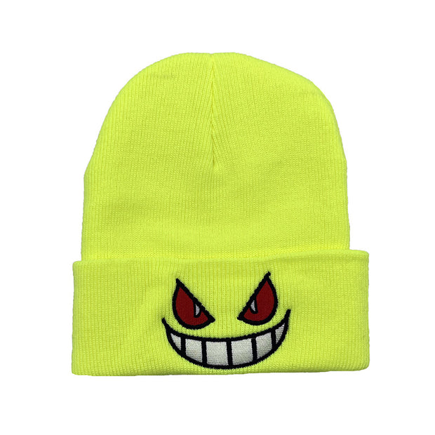 Embroidered knitted hat autumn and winter warm pullover hat woolen hat cold hat