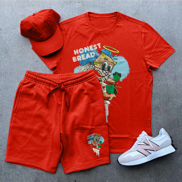 Casual cartoon college style short sleeve suit