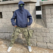 High Street Breasted Tide Brand Loose Oversize Pure Color Vibe Hoodie