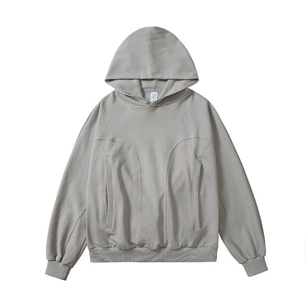 High Street Breasted Tide Brand Loose Oversize Pure Color Vibe Hoodie