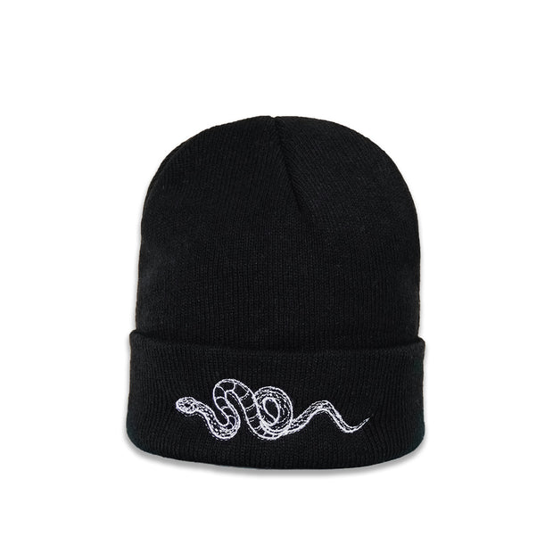 Personality all-match embroidery snake knit hat men