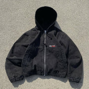 Fashion Letters Printed Long Sleeve Zip Up Hooded Jacket