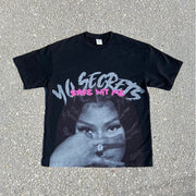 Oversized casual figure print T-shirt