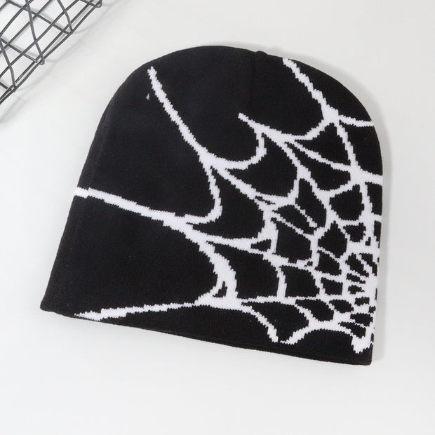 Spider web Y2K jacquard hat for men and women