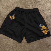 Letter print butterfly fashion sports shorts