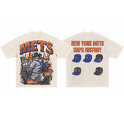 Mets Baseball Print Slouchy Mesh Two-Pack