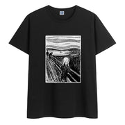 Retro cotton round neck print short-sleeved T-shirt