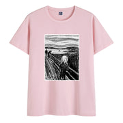 Retro cotton round neck print short-sleeved T-shirt