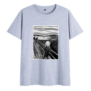 Retro cotton round neck print short-sleeved T-shirt