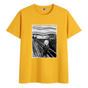 Retro cotton round neck print short-sleeved T-shirt