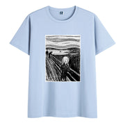 Retro cotton round neck print short-sleeved T-shirt