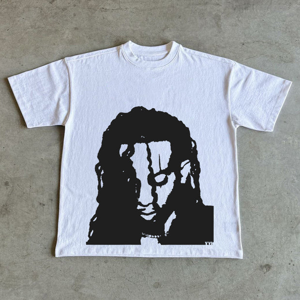 Personalized Character Portrait Print Short Sleeve T-Shirt