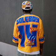 Casual Street Anime Mesh Splicing Jersey