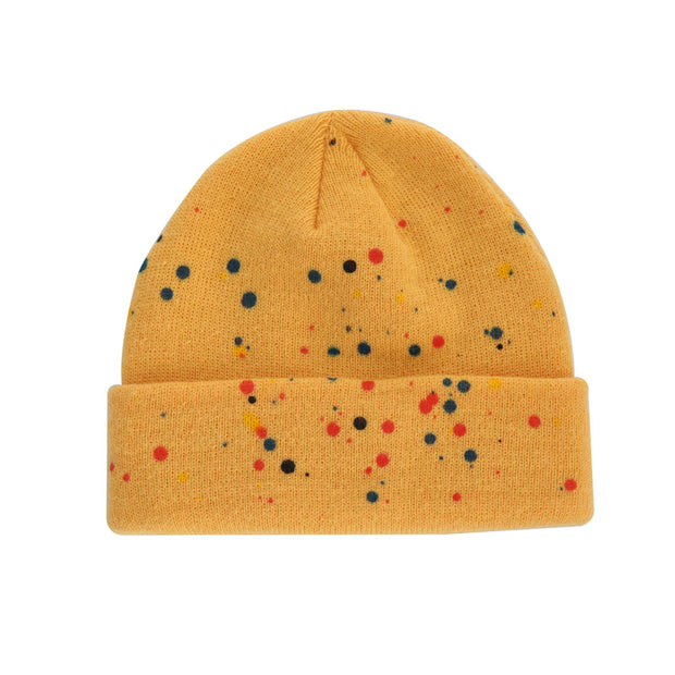 Spray-painted colorful polka dot graffiti wool knitting hat