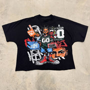 Street Boy Print Short Sleeve T-Shirt
