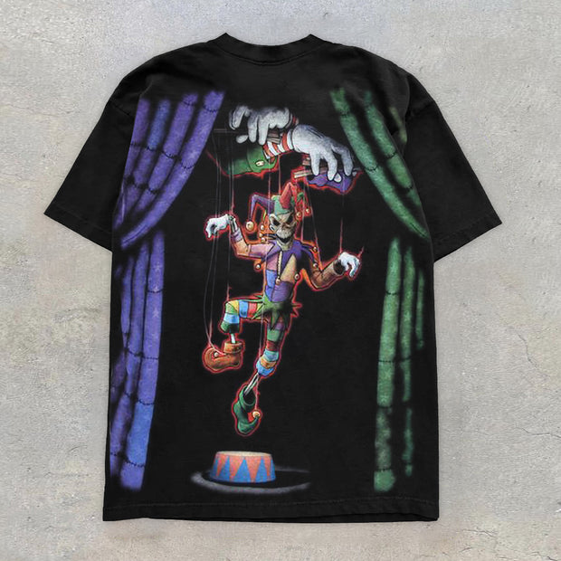 Personalized Street Style Clown Print Crew Neck Casual T-Shirt