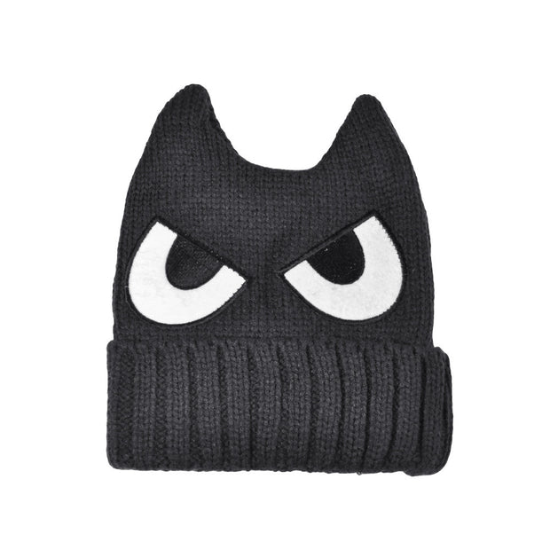 Eye embroidery devil horn hat