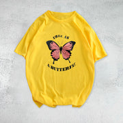 Butterfly Duplex Short Sleeve Fashion T-shirt