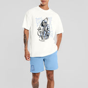 Personalized sickle and skull print short sleeve suit