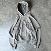 Vintage Personalized Patch Solid Color Hoodie