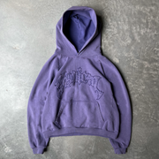 Vintage Personalized Patch Solid Color Hoodie