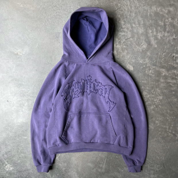 Vintage Personalized Patch Solid Color Hoodie
