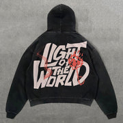 Light Of The World Print Long Sleeve Hoodies