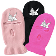 Embroidered angel three-hole winter ski warm knitted hat