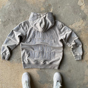 Trendy statement full zip letter print hoodie