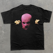 Head Cover Character Graphic Print Short Sleeve T-Shirt