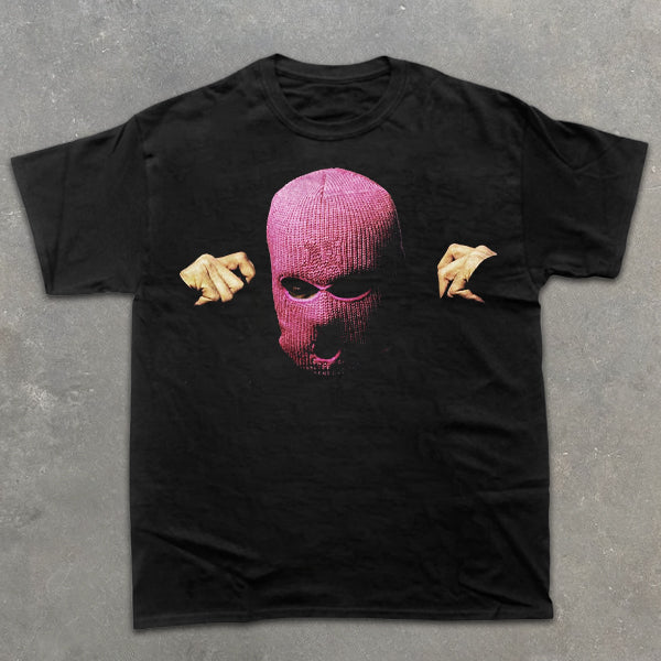 Head Cover Character Graphic Print Short Sleeve T-Shirt