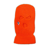 Cross embroidered knitted warm three-hole hat men and women ski mask hat