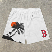 Hawaiian Fashion Print Mesh Shorts