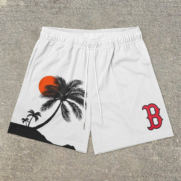 Hawaiian Fashion Print Mesh Shorts