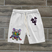 Jesus Cross Pattern Vintage Street Shorts