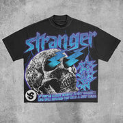 Skull print casual street T-shirt