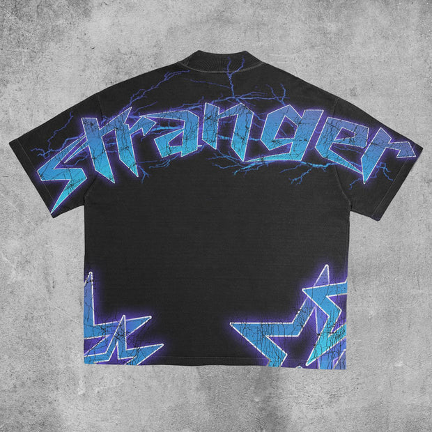 Skull print casual street T-shirt