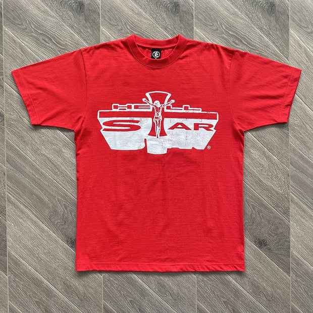 Trendy personalized print preppy short-sleeved T-shirt