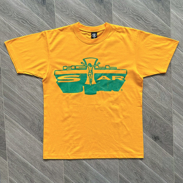Trendy personalized print preppy short-sleeved T-shirt