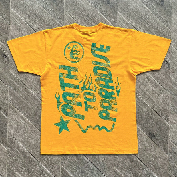 Trendy personalized print preppy short-sleeved T-shirt