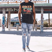 racing graphic print waistcoat