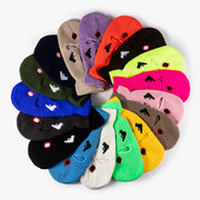 Street Couple Embroidered Three-Hole Beanie