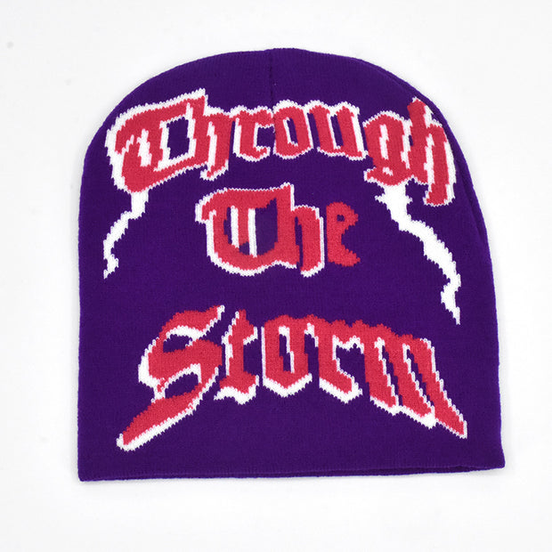 woolen hat knitted jacquard letter knitted hat