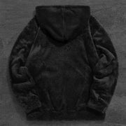 Fashion Vintage Gradient Contrast Color Thickened Padded Jacket Hooded Zip Jackets