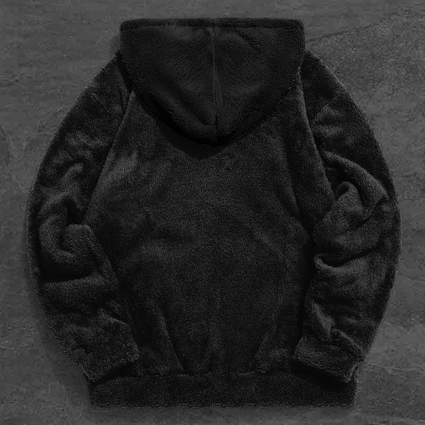 Fashion Vintage Gradient Contrast Color Thickened Padded Jacket Hooded Zip Jackets