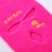Three-hole cap letter embroidery knitted hat windproof warm hip-hop mask outdoor riding headgear