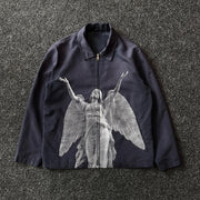 Fashionable personalized printed shirt jacket