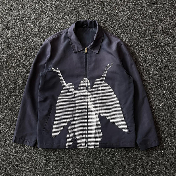 Fashionable personalized printed shirt jacket