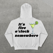 Jimmy It's Five O'Clock Somewhere Print Hoodies